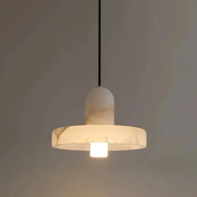 Élise Marble Glow Pendant Light Copper Accent Ceiling Lamp