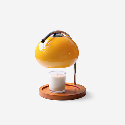 Élise Glass Candle Warmer Lamp with Wooden Base Design