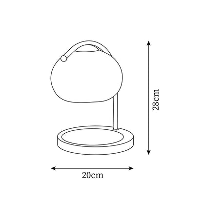 Élise Glass Candle Warmer Lamp with Wooden Base Design