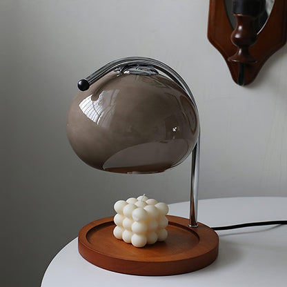 Élise Glass Candle Warmer Lamp with Wooden Base Design