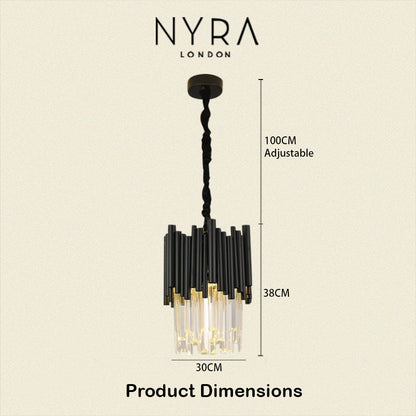 Elodie Crystalline Noir Pendant