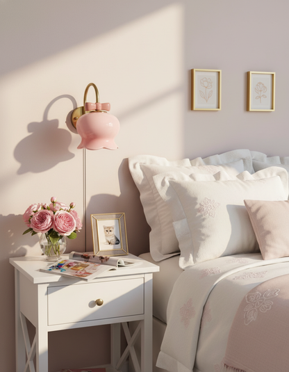 Applique murale à brancher Chloé Bell avec nœud décoratif