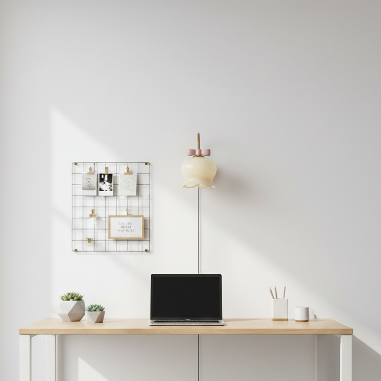Applique murale à brancher Chloé Bell avec nœud décoratif