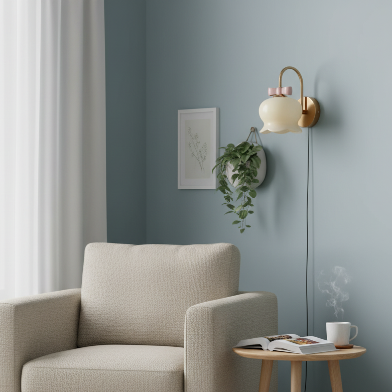 Applique murale à brancher Chloé Bell avec nœud décoratif