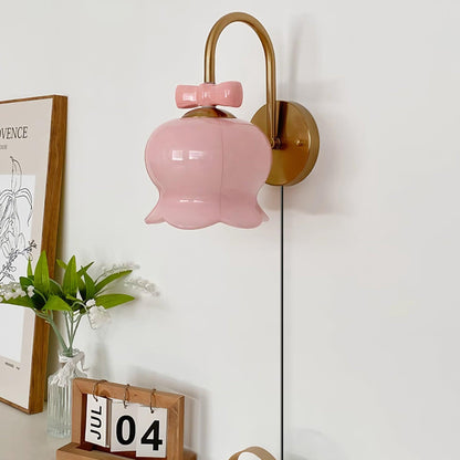 Applique murale à brancher Chloé Bell avec nœud décoratif