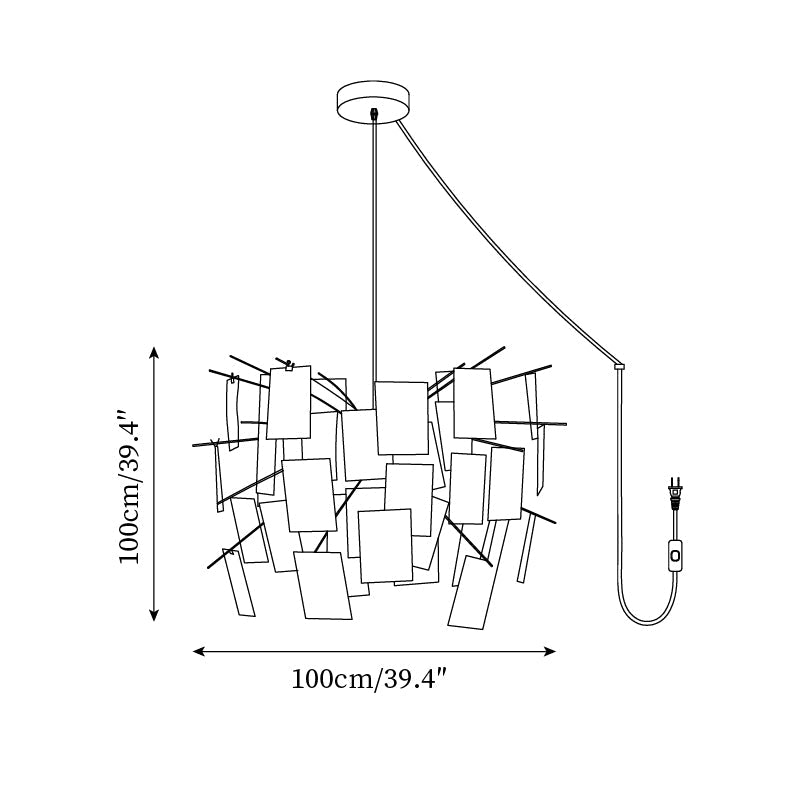 Élise Paper Art Plug-In Hanging Chandelier