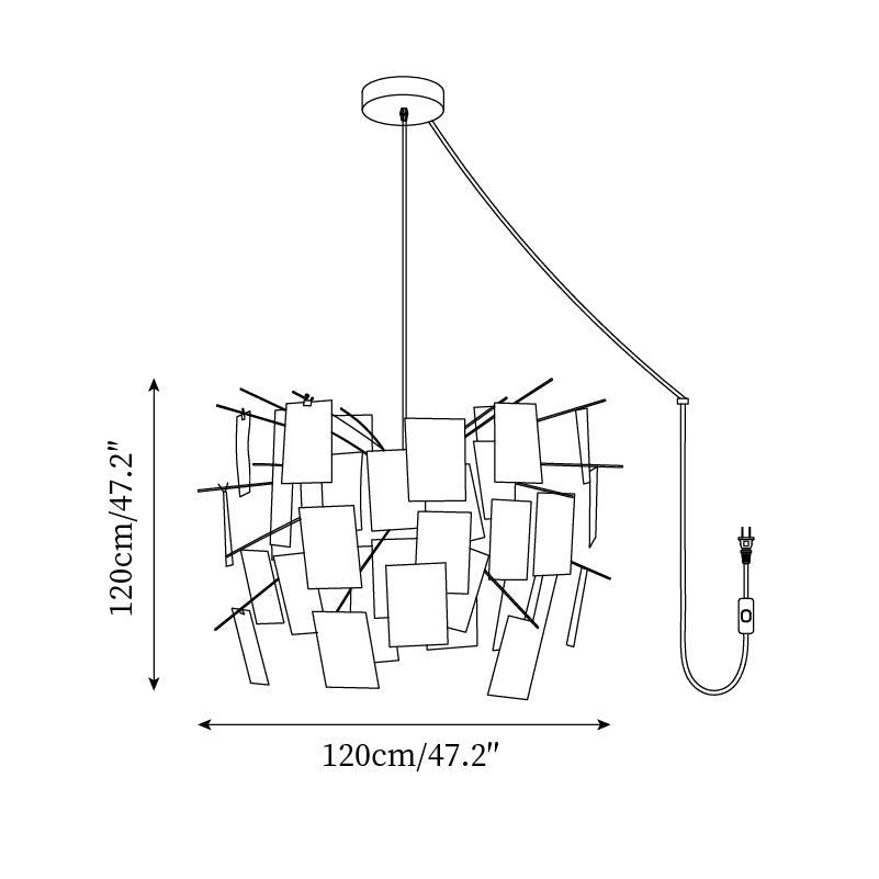 Élise Paper Art Plug-In Hanging Chandelier