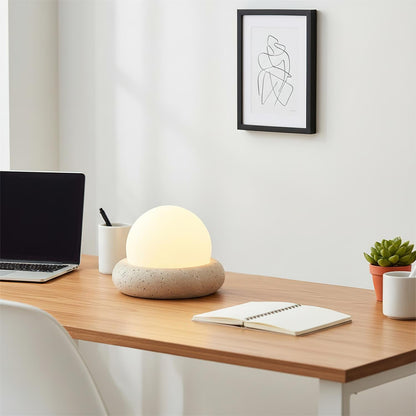 Lampe de table LED Noémie Mini Stone avec abat-jour en acrylique dépoli