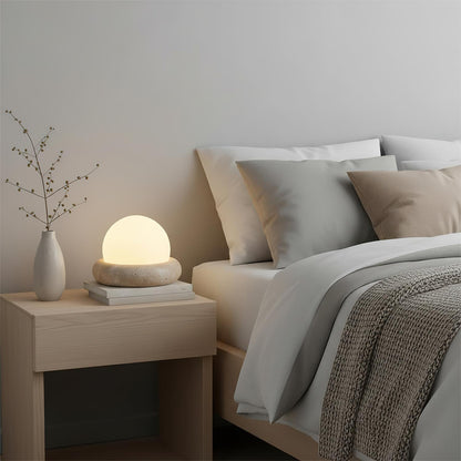 Lampe de table LED Noémie Mini Stone avec abat-jour en acrylique dépoli
