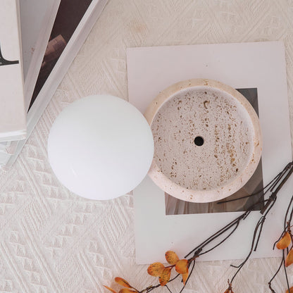 Lampe de table LED Noémie Mini Stone avec abat-jour en acrylique dépoli