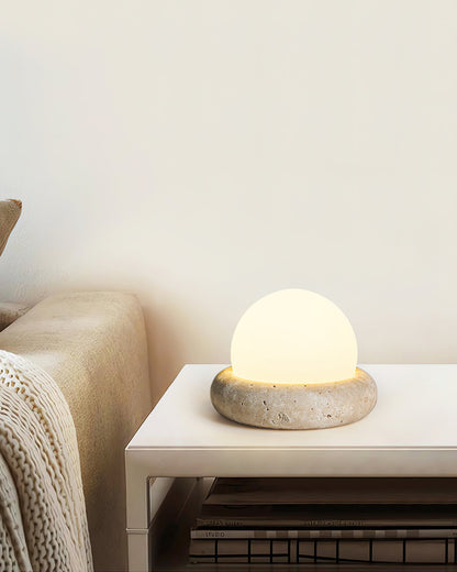 Lampe de table LED Noémie Mini Stone avec abat-jour en acrylique dépoli