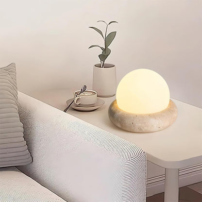Lampe de table LED Noémie Mini Stone avec abat-jour en acrylique dépoli