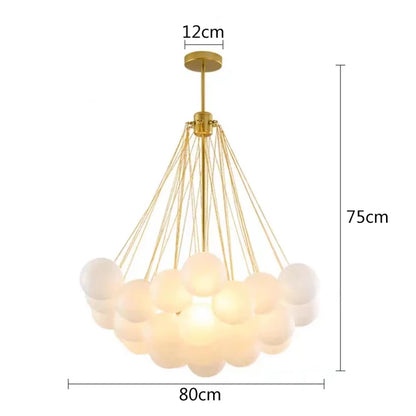 Inès Minimalist Frosted Globe Chandelier