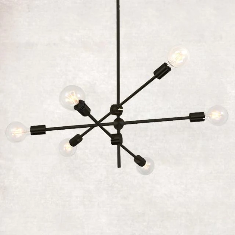 Lustre LED Élise Sputnik Moderne Or Noir Plafonnier Mid-Century