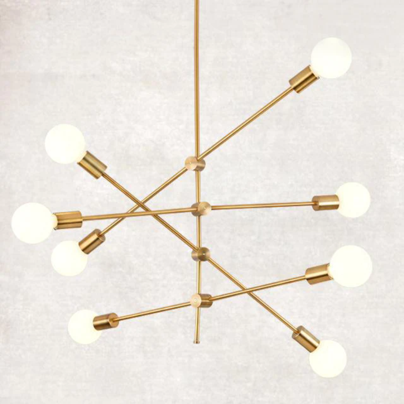 Lustre LED Élise Sputnik Moderne Or Noir Plafonnier Mid-Century