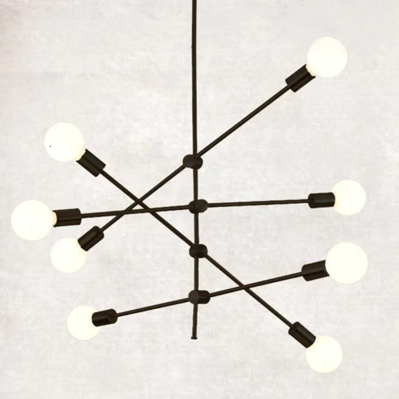 Lustre LED Élise Sputnik Moderne Or Noir Plafonnier Mid-Century