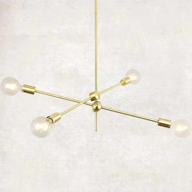 Lustre LED Élise Sputnik Moderne Or Noir Plafonnier Mid-Century