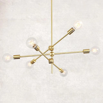 Lustre LED Élise Sputnik Moderne Or Noir Plafonnier Mid-Century