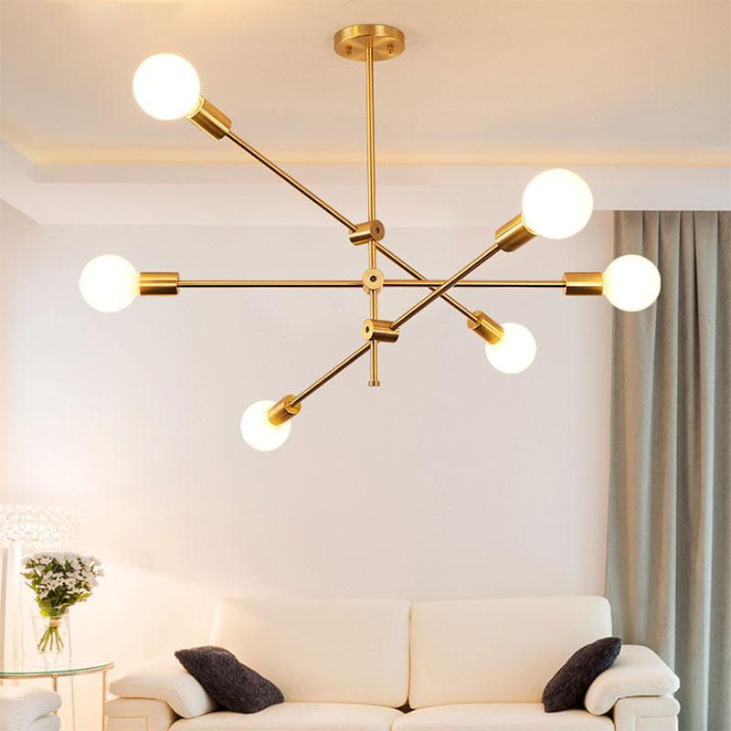 Lustre LED Élise Sputnik Moderne Or Noir Plafonnier Mid-Century