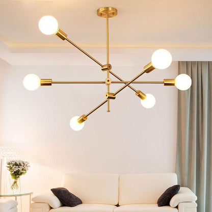 Lustre LED Élise Sputnik Moderne Or Noir Plafonnier Mid-Century