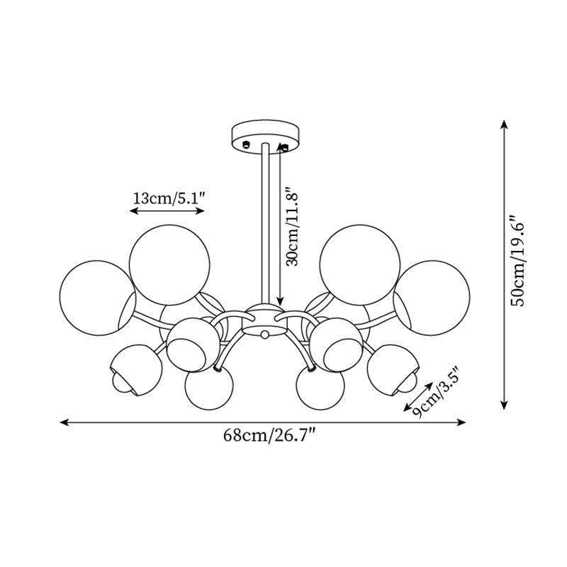 Lucie Modern Spherical Domie Chandelier