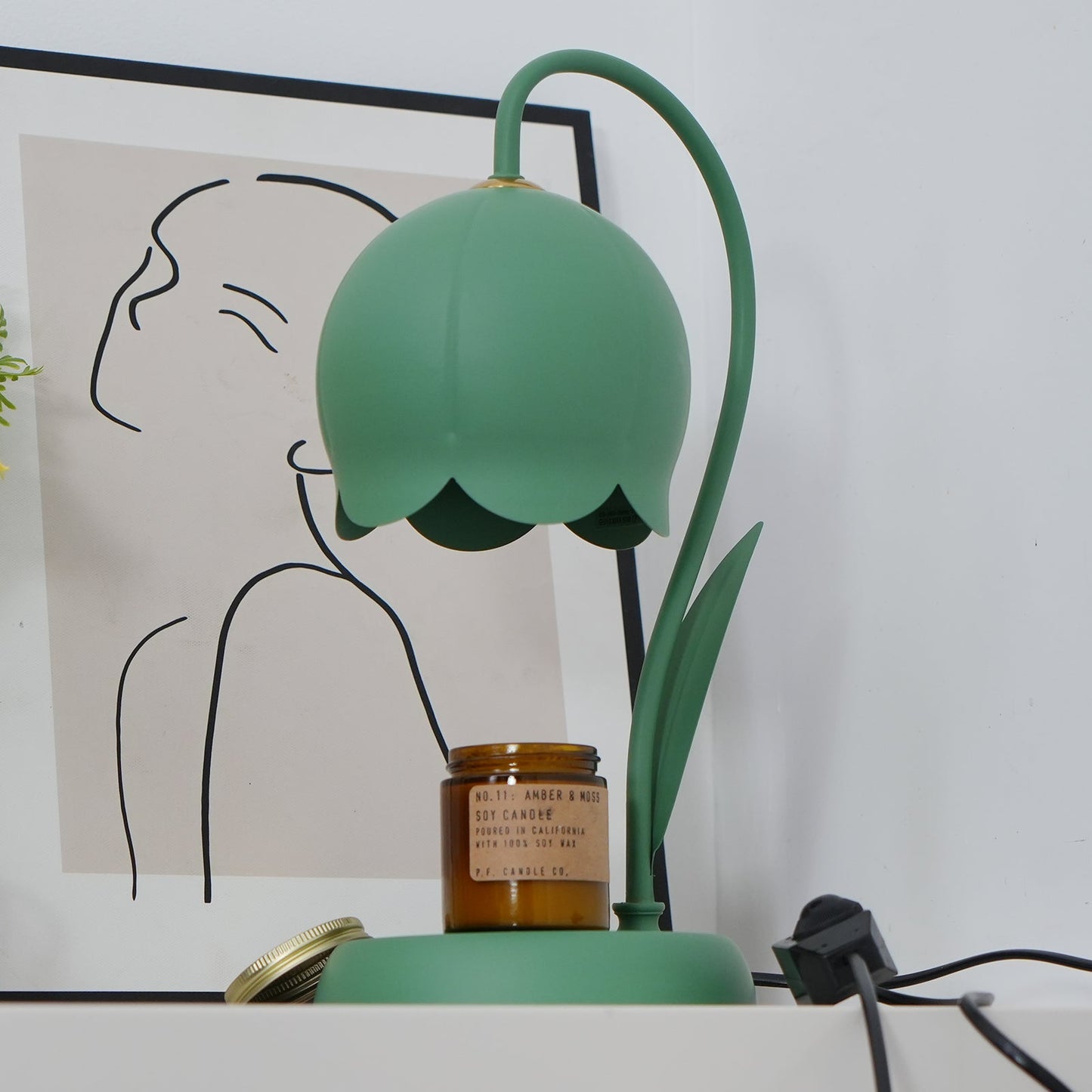 Lampe chauffe-bougie Elodie Lily avec halogène chauffant
