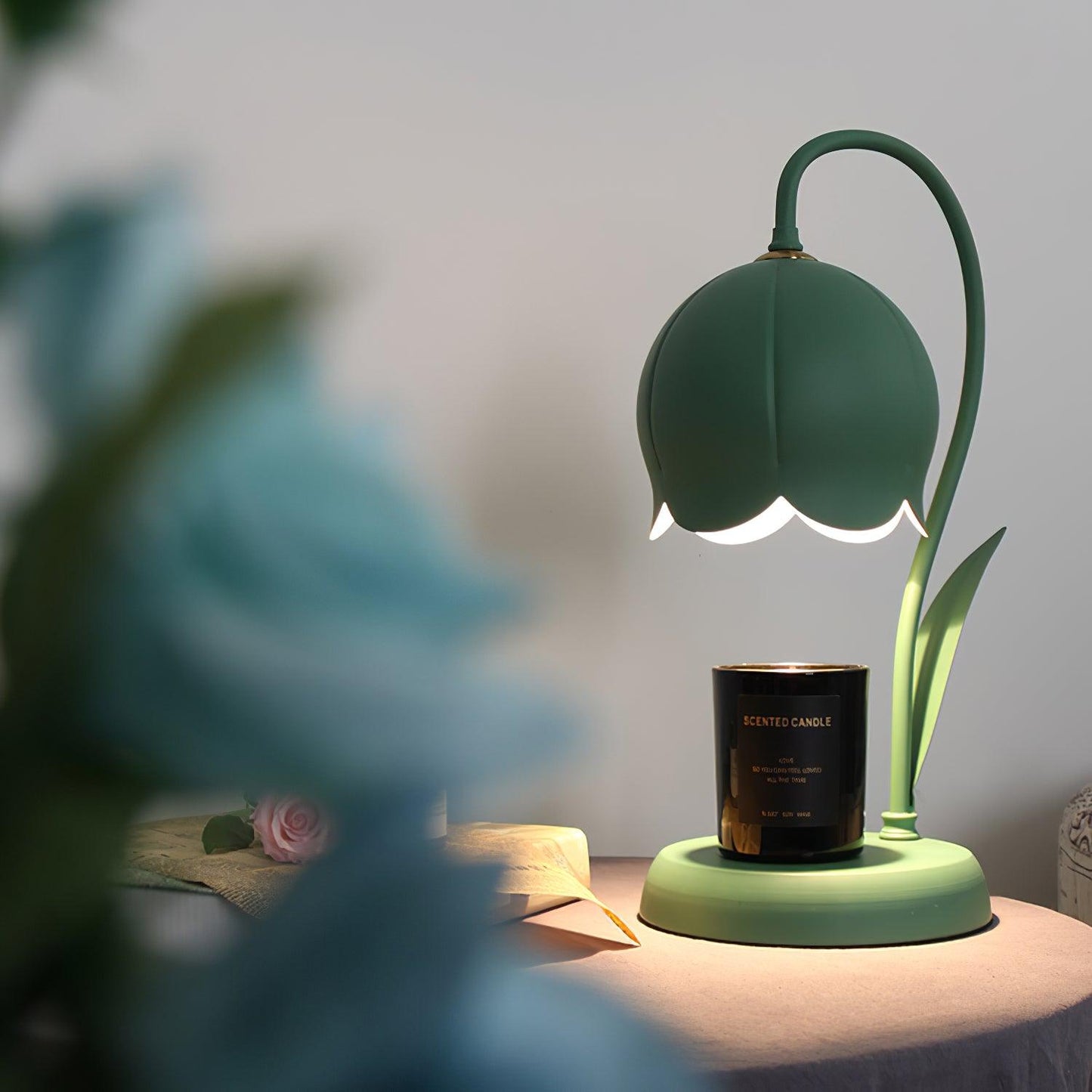 Lampe chauffe-bougie Elodie Lily avec halogène chauffant