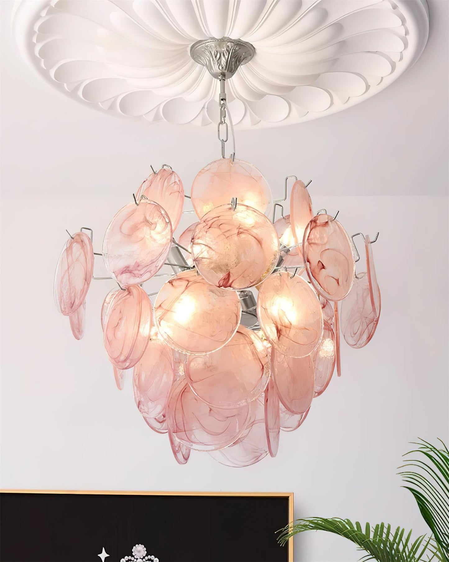 Léonie Neuvy Iridescent Glass Chandelier
