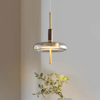 Sophie Nimbus Suspension en verre avec accent cuivré pour plafond