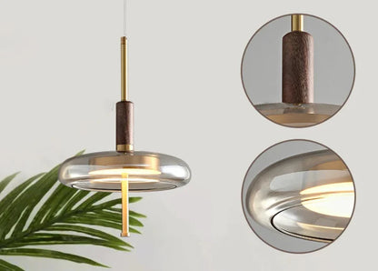 Sophie Nimbus Suspension en verre avec accent cuivré pour plafond