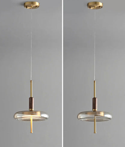 Sophie Nimbus Suspension en verre avec accent cuivré pour plafond