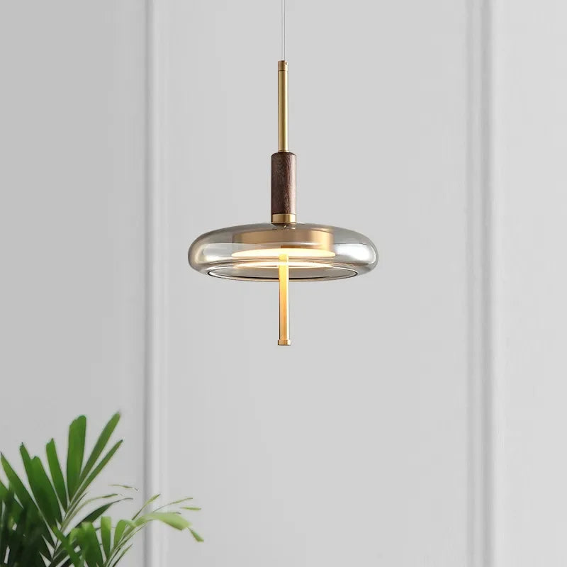 Sophie Nimbus Suspension en verre avec accent cuivré pour plafond