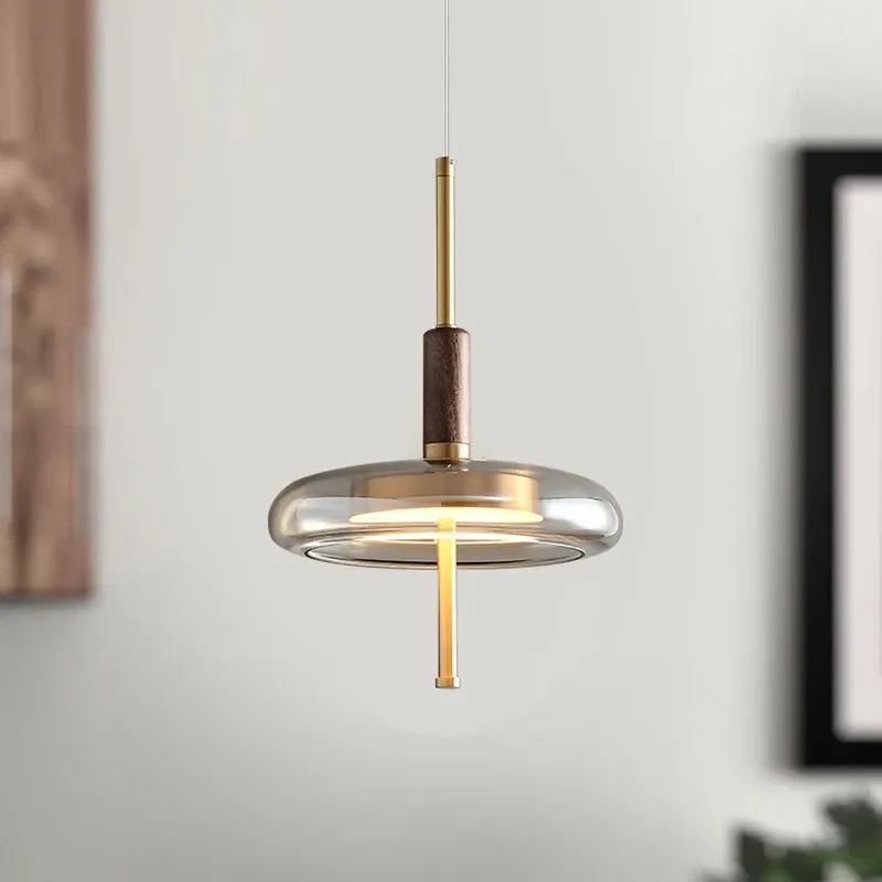 Sophie Nimbus Suspension en verre avec accent cuivré pour plafond