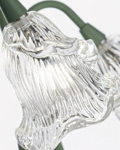 Aurélia Green Flower Table Lamp with Glass Petal Design