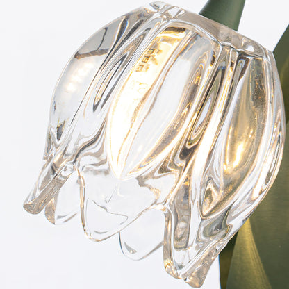 Aurélia Green Flower Table Lamp with Glass Petal Design