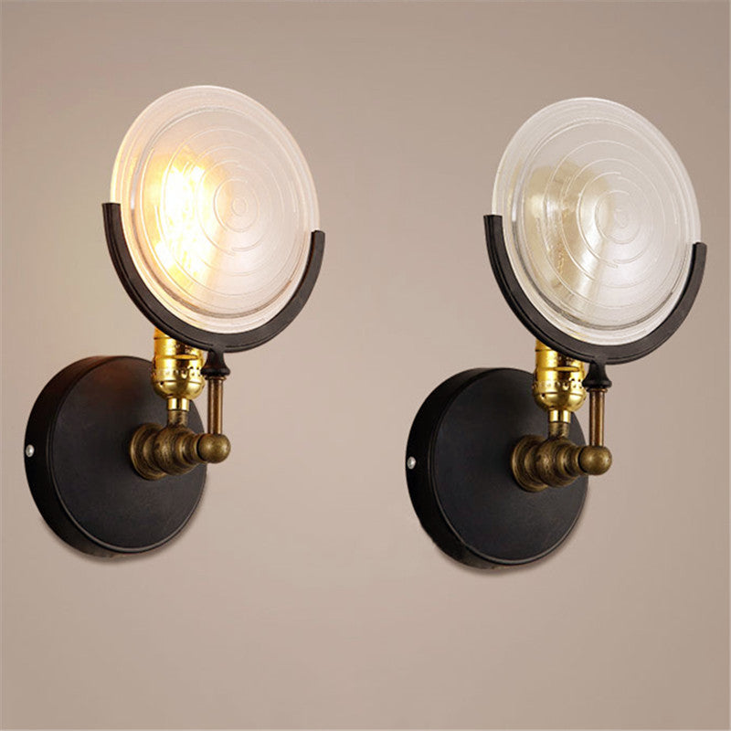 Gabrielle Armed Sconce Light Metal and Glass Traditional Wall Lamp