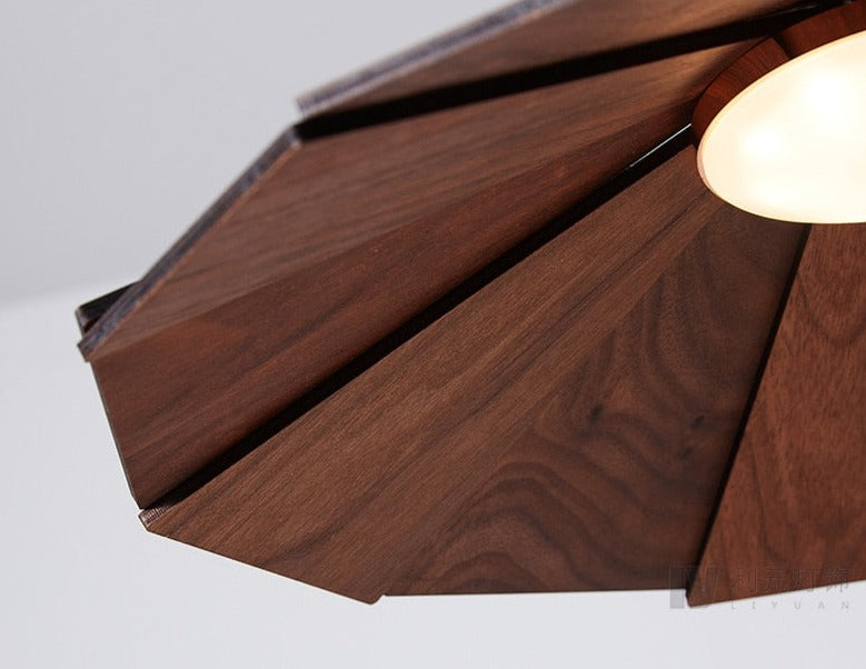 Suspension Élise Origami en bois et bambou
