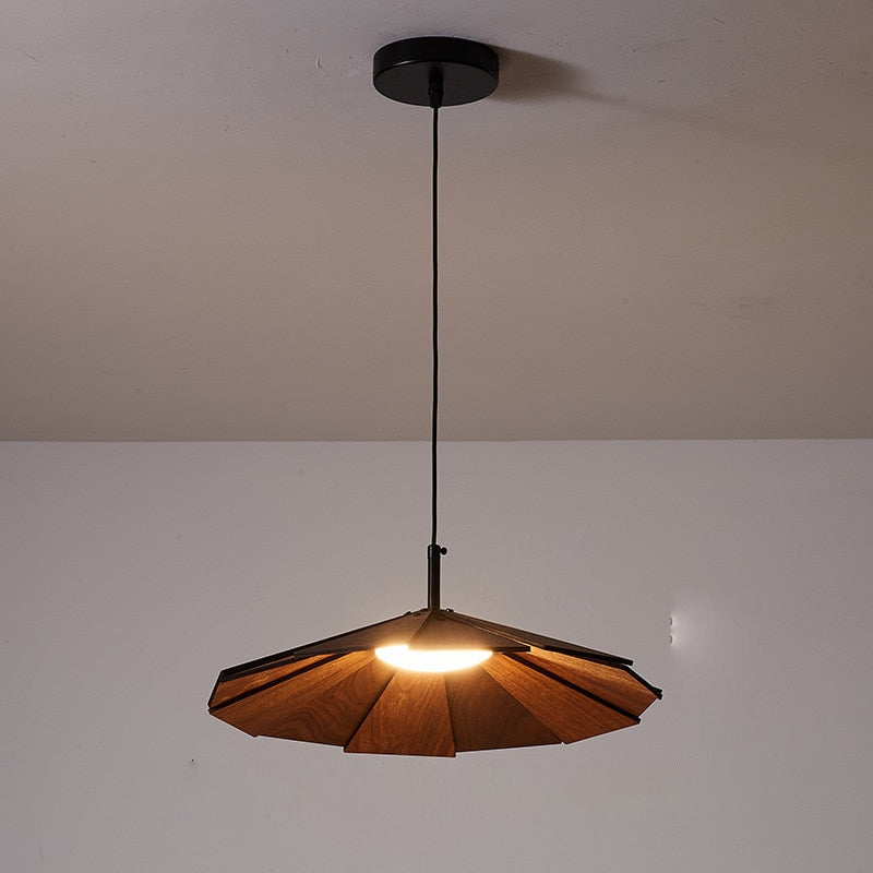 Suspension Élise Origami en bois et bambou
