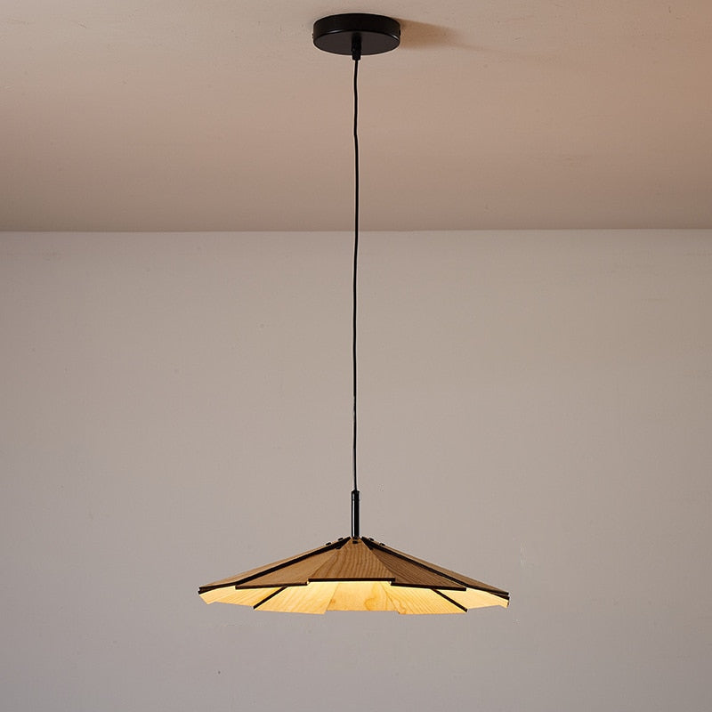 Suspension Élise Origami en bois et bambou