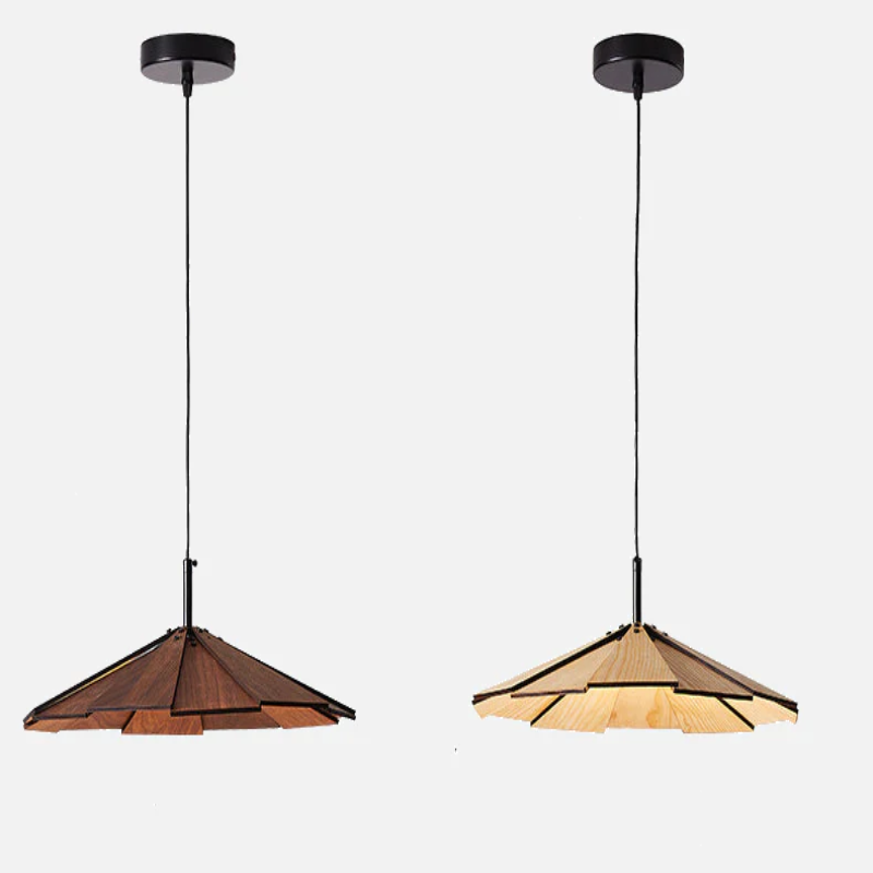Suspension Élise Origami en bois et bambou