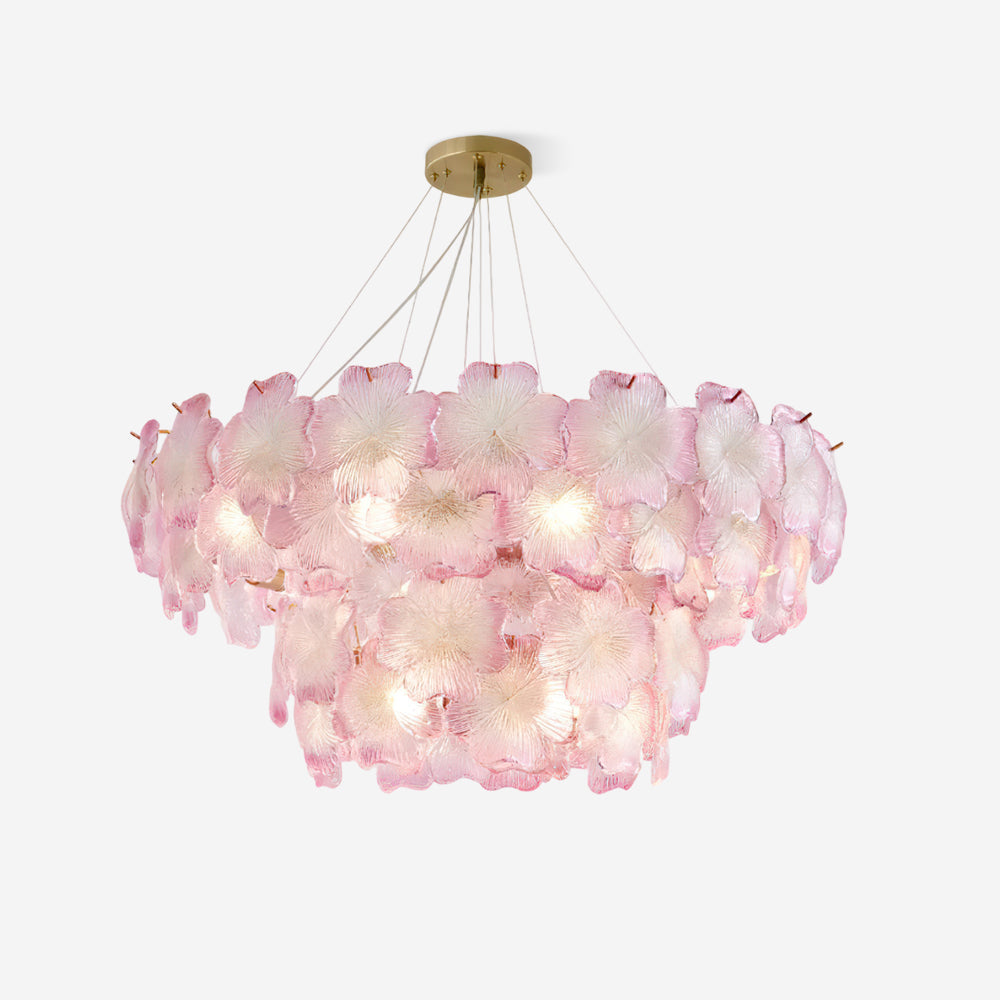 Lustre à pampilles étagé floral Aurélie Rose