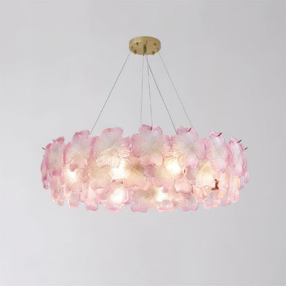 Lustre à pampilles étagé floral Aurélie Rose