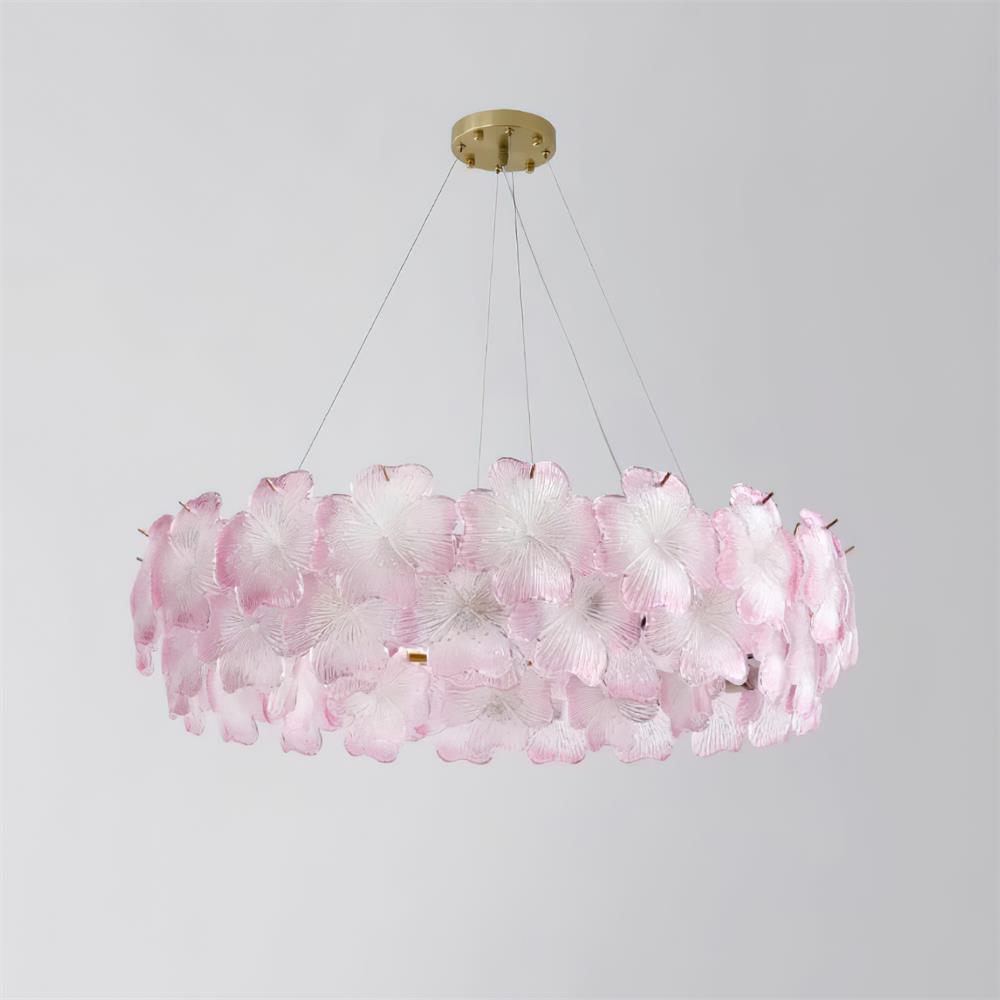 Lustre à pampilles étagé floral Aurélie Rose
