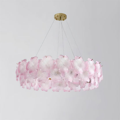 Lustre à pampilles étagé floral Aurélie Rose