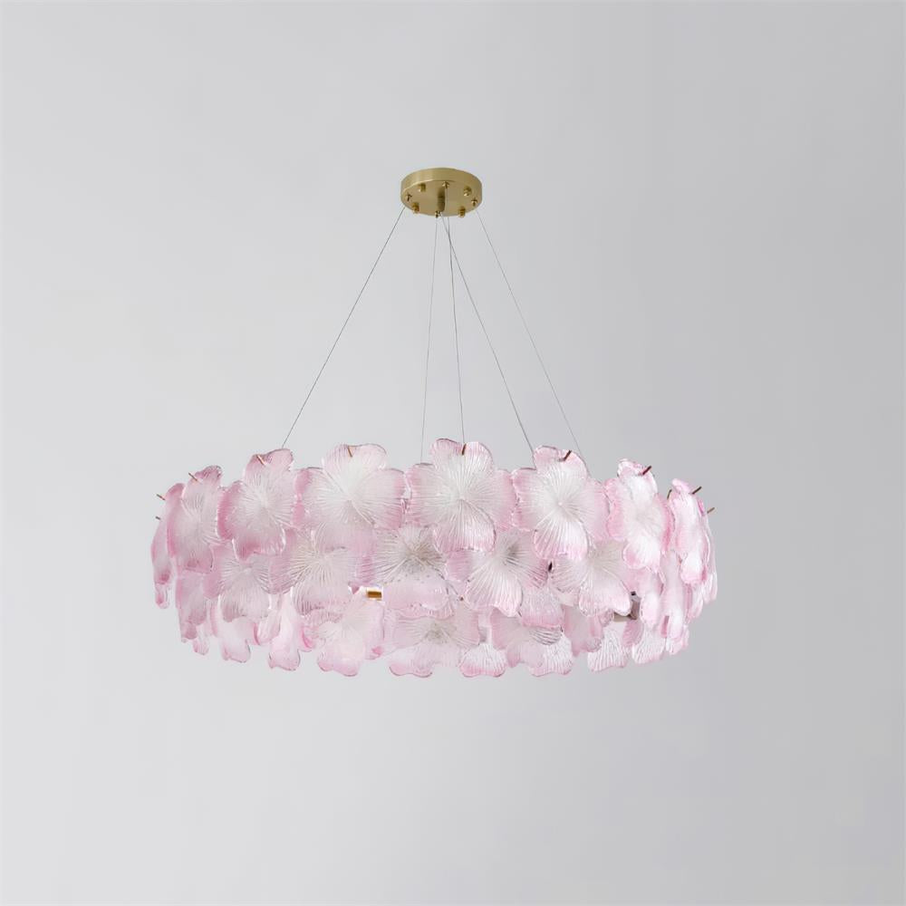 Lustre à pampilles étagé floral Aurélie Rose