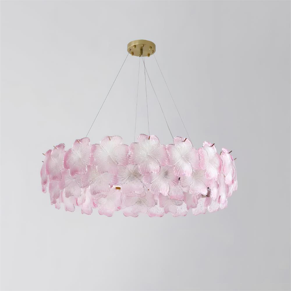 Lustre à pampilles étagé floral Aurélie Rose