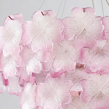 Lustre à pampilles étagé floral Aurélie Rose