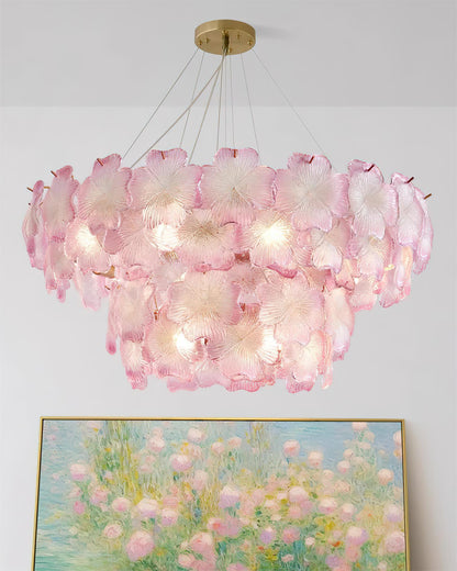 Lustre à pampilles étagé floral Aurélie Rose