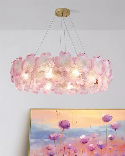Lustre à pampilles étagé floral Aurélie Rose