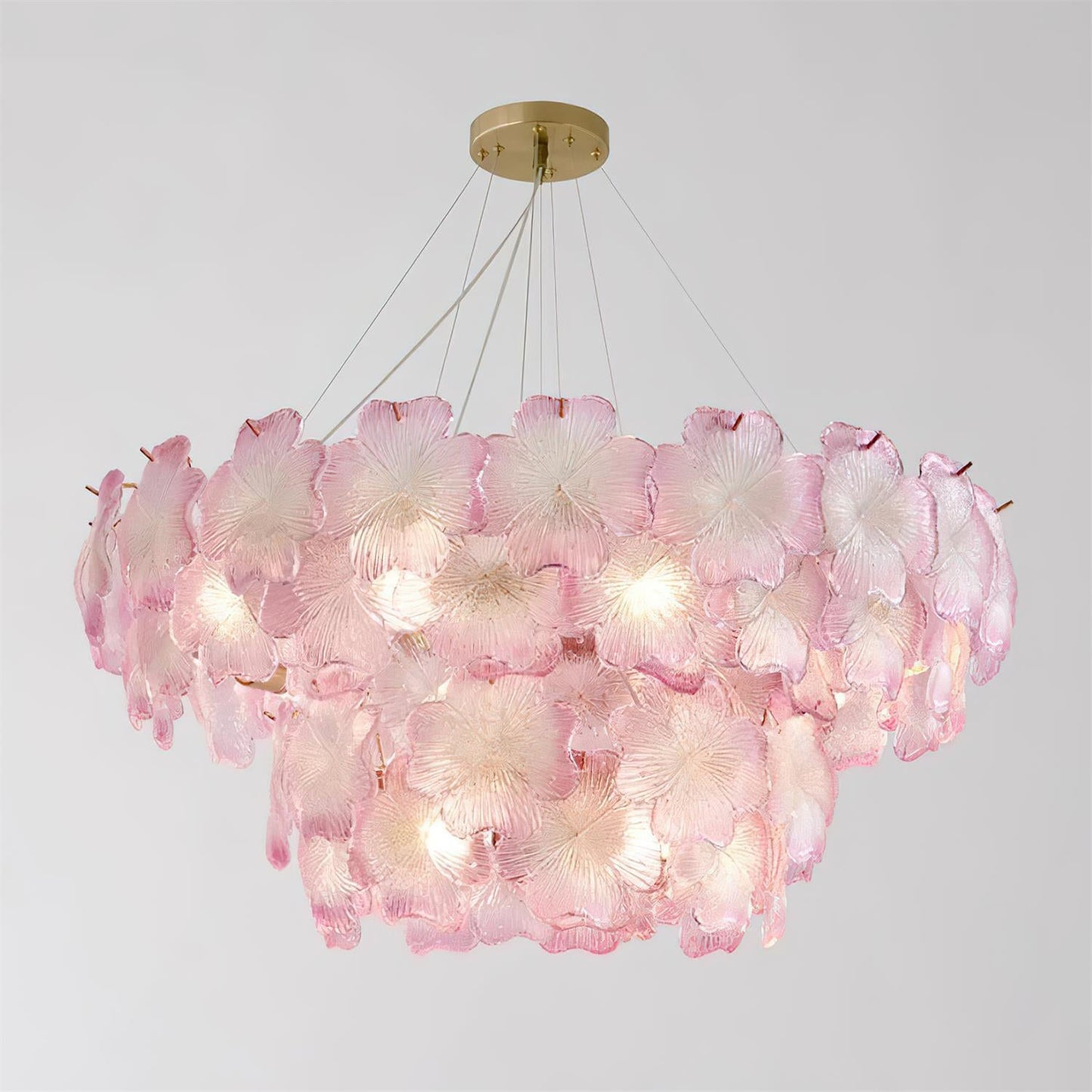 Lustre à pampilles étagé floral Aurélie Rose